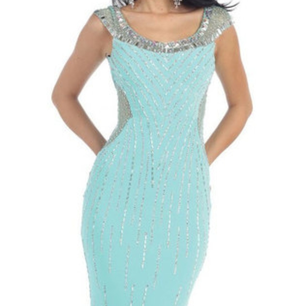 Beaded formal prom mermaid dress Sz 6 NWT